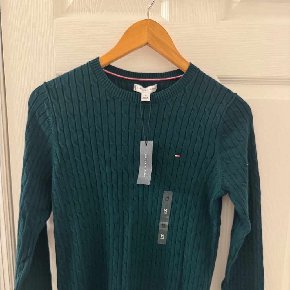 Tommy Hilfiger Men's Teal Cable Knit Sweater